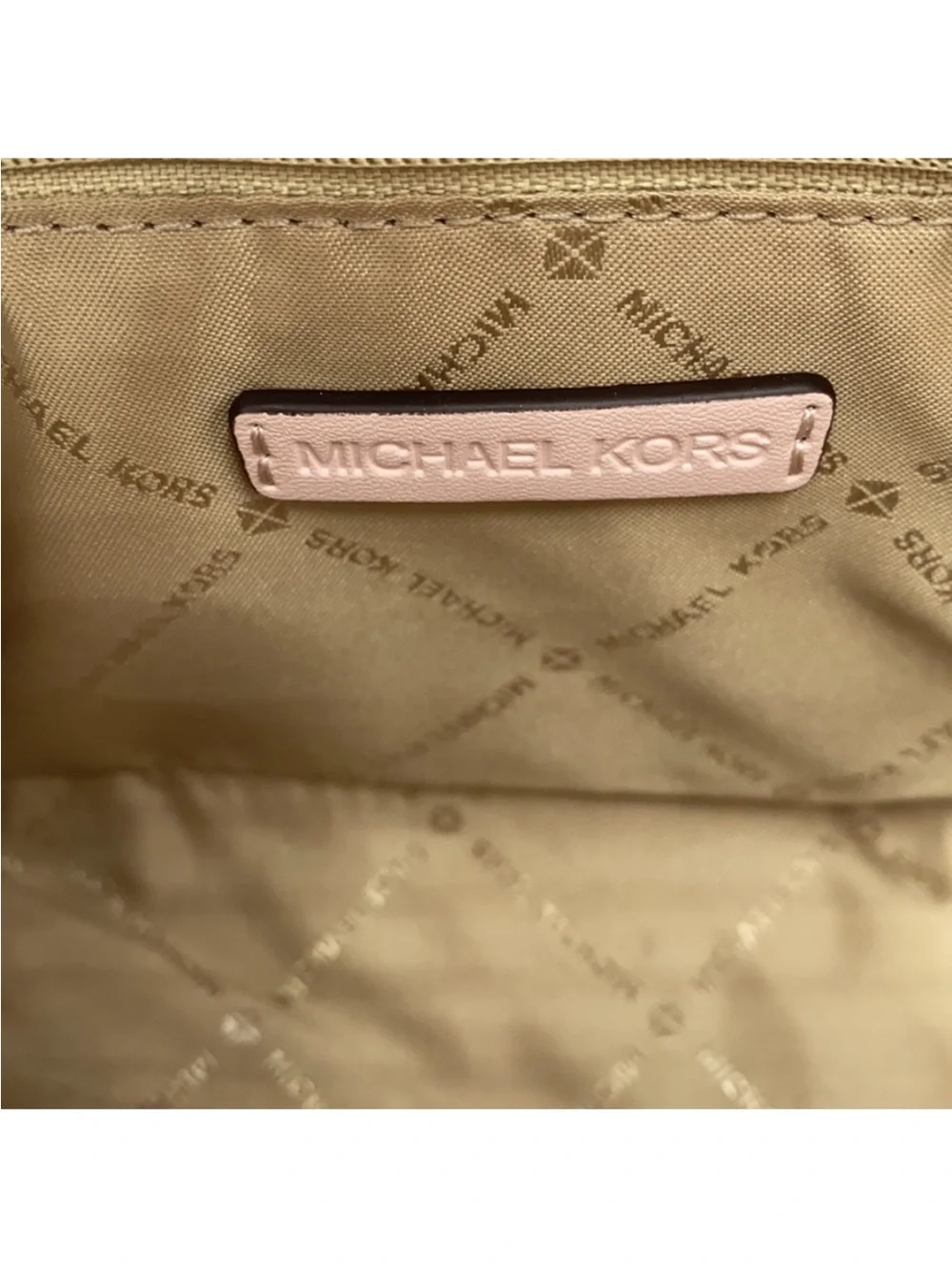 Michael Kors Mercer powder blush Woven Croc-Embossed Leather Crossbody